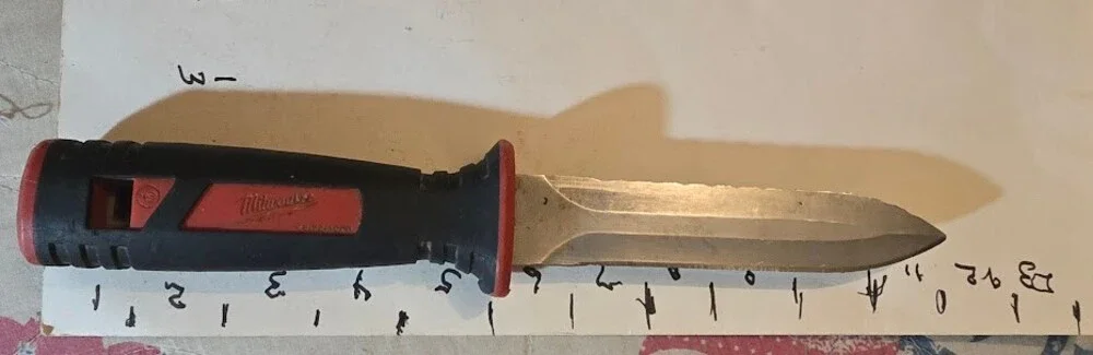 Milwaukee Fixed Blade Knife 5 Inch Blade Black Red Handle